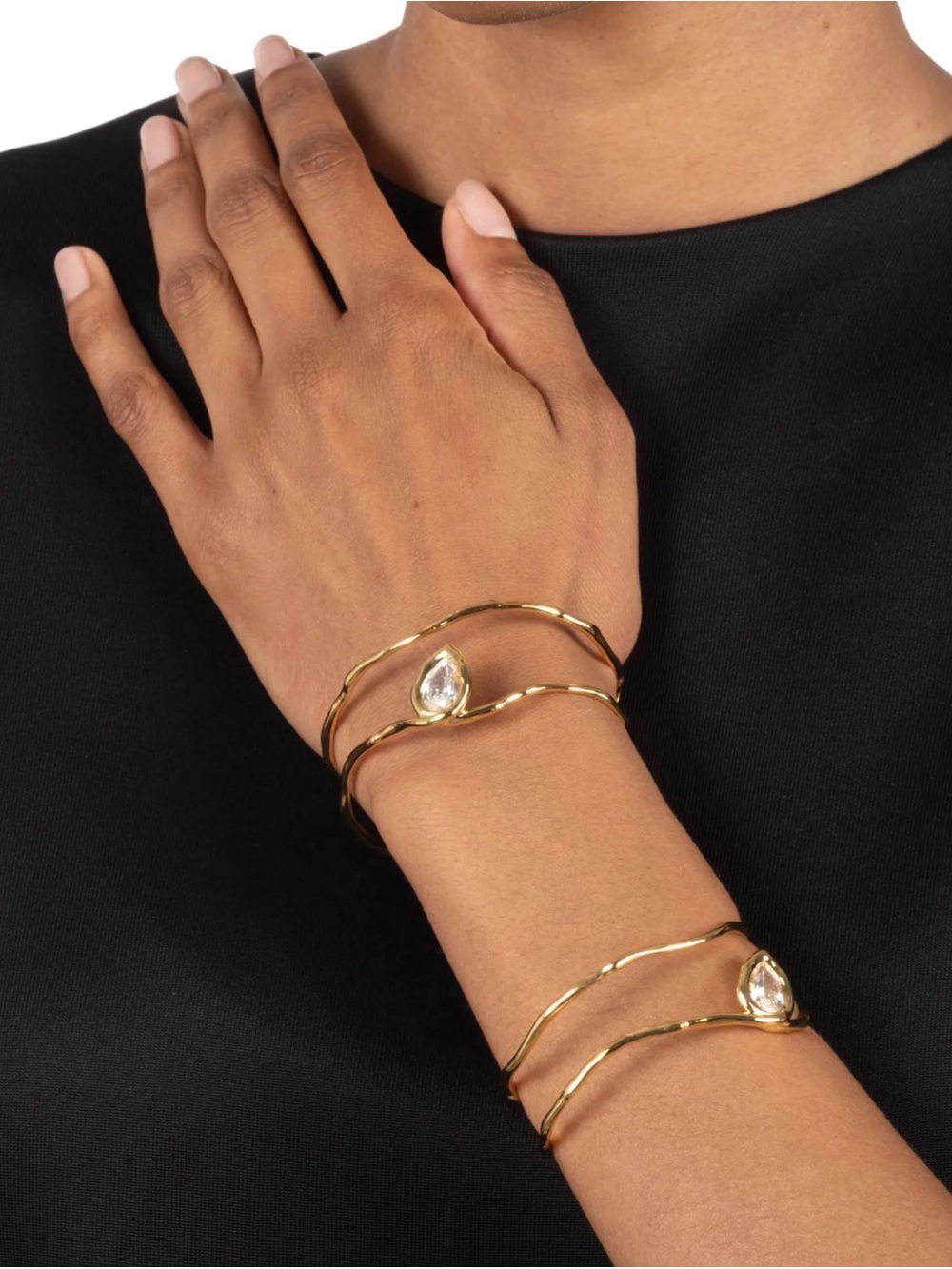 Asterales Vine Floating Cuff Bracelet Gold Clear NEW Alexis Bittar AU06 - Picture 8 of 9